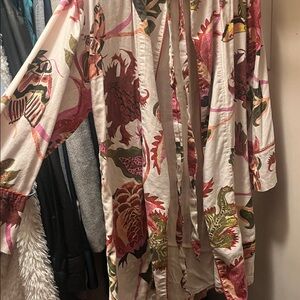 Anthropologie Multicolor Floral Kimono Jacket